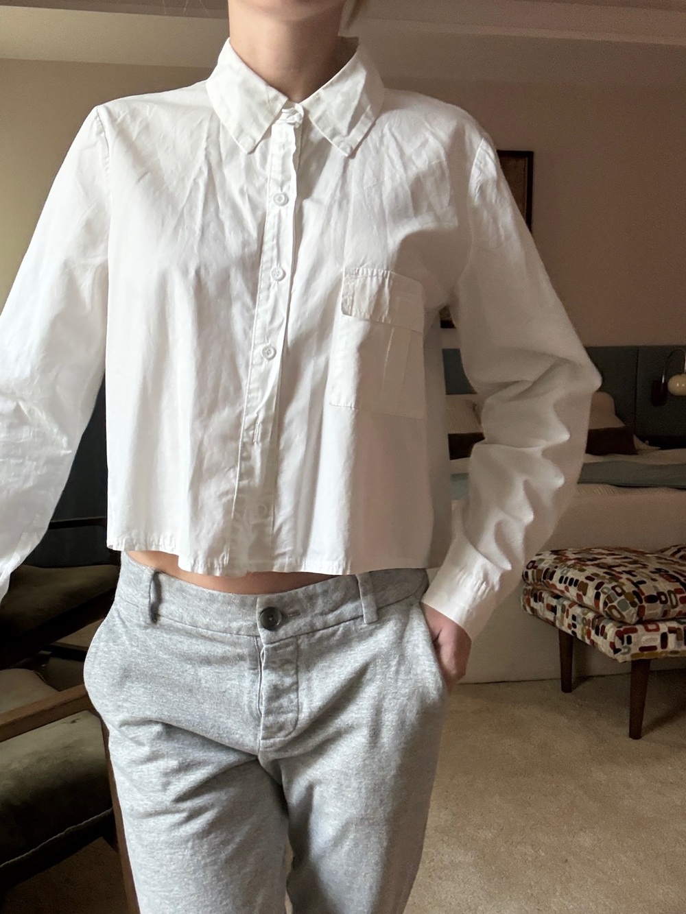 Missguided Cropped Flowy Blouse